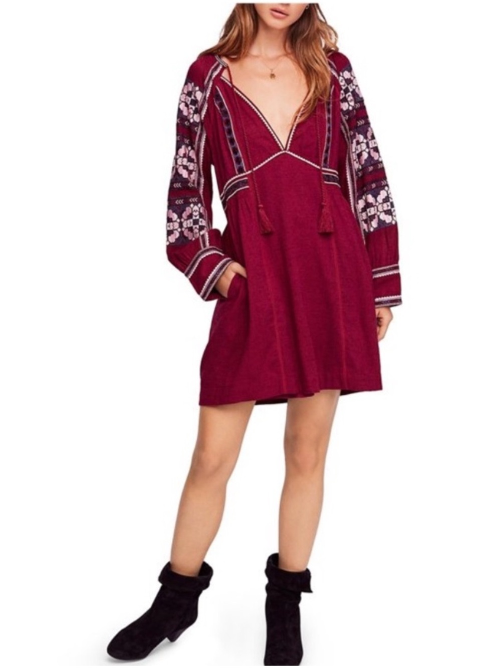 Free People All My Life Mini Tunic Dress L